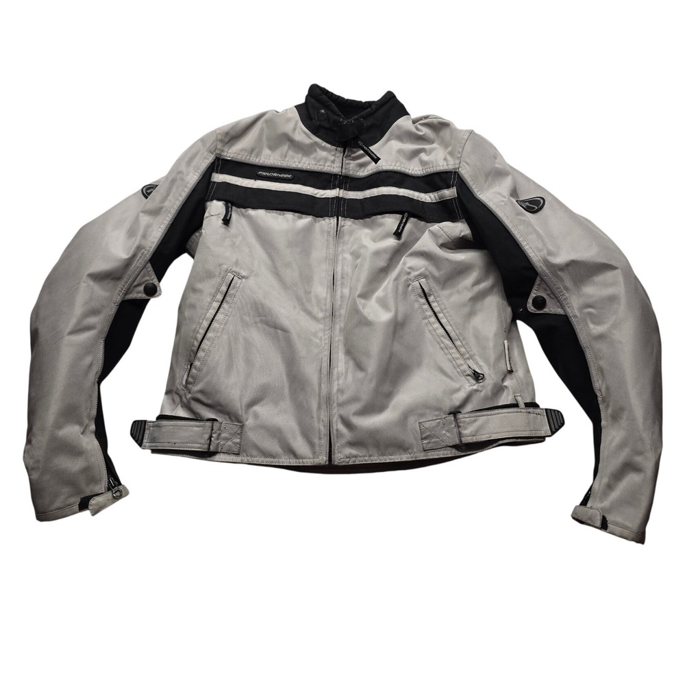 Fieldsheer Motorcycle Riding Jacket Padded Removable Liner Gray Black Mens XL